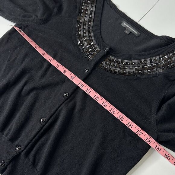 Express Design Studio Cardigan Sweater Sz L Embellished Neck Holiday NYE Event - Picture 7 of 12